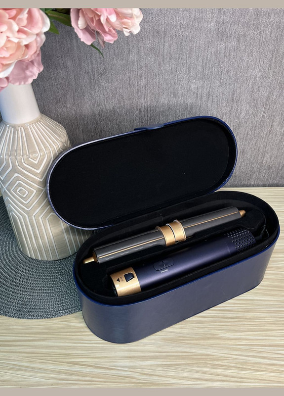 Стайлер 5в1 HAIR BRUSH Styler + Коробка Чехол с функциями придания объема, выпрямления, укладки темно-синий (20)