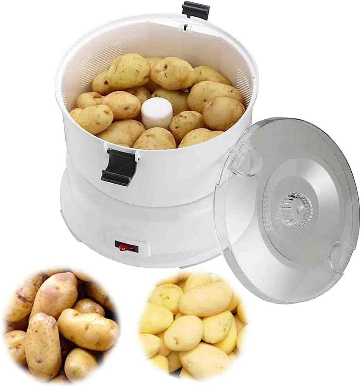 Картофелечистка с управлением одной кнопкой, автоматическая овощечистка, вращающаяся машина для чистки картофеля и салатов (4)