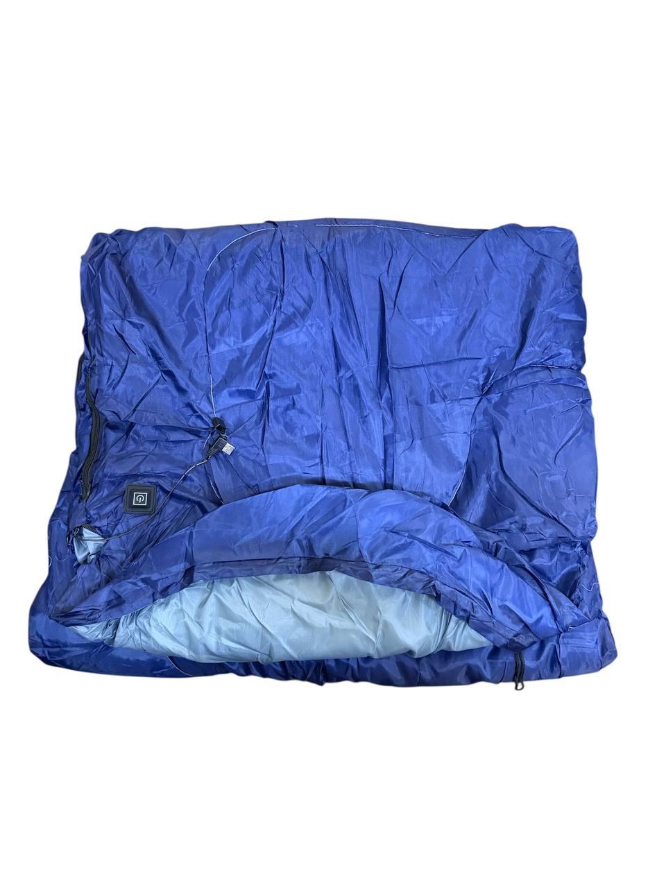 Зимовий спальний мішок 215*65 з підігрівом від USB синій (32)
