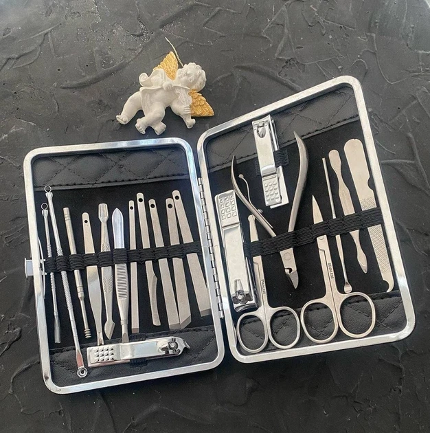 Манікюрний набір Педикюрний набір Професійний манікюрний — педикюрний набір 20 предметів + футляр (100)