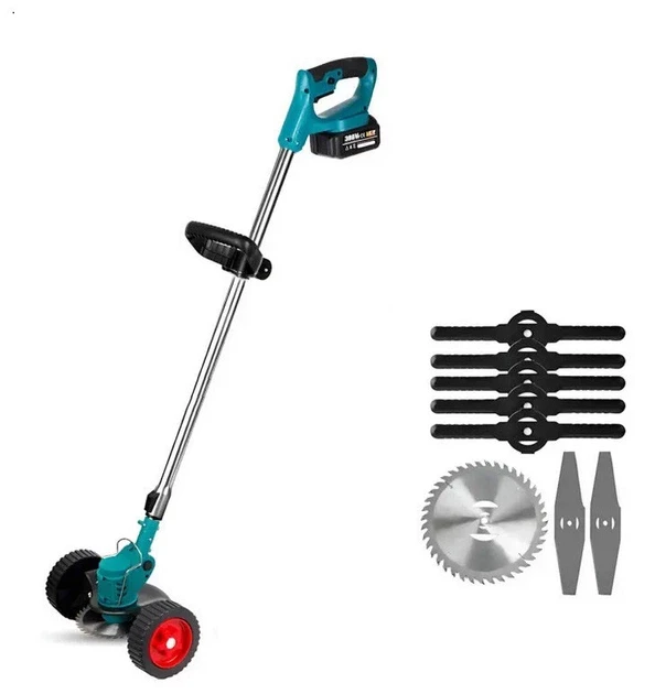 Газонокосарка тример акумуляторна для трави з колесами 2 акумулятори X670 (6)