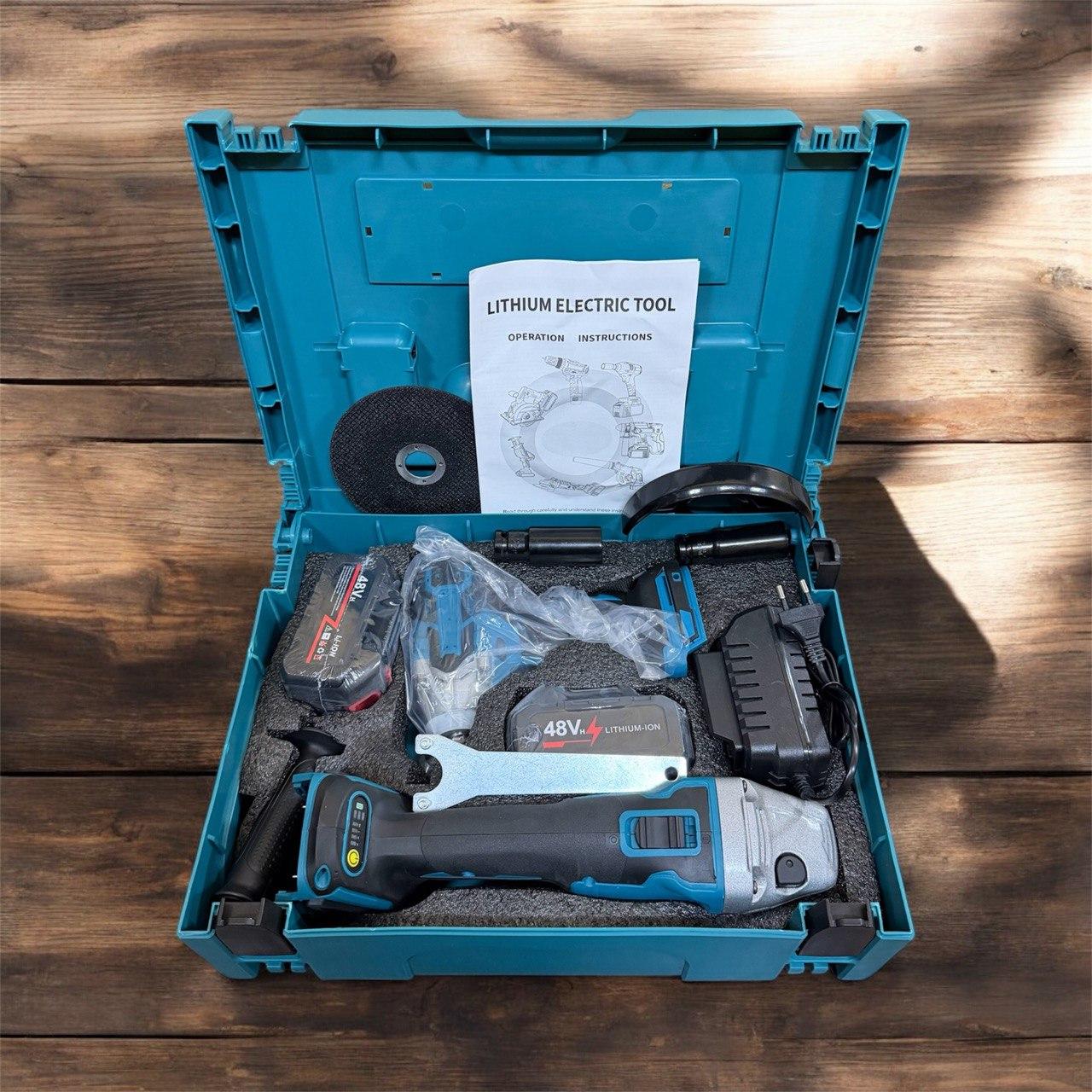 Набір 2в1 АКБ 48V Гайковерт + Болгарка Jumpex синій X331 (3)