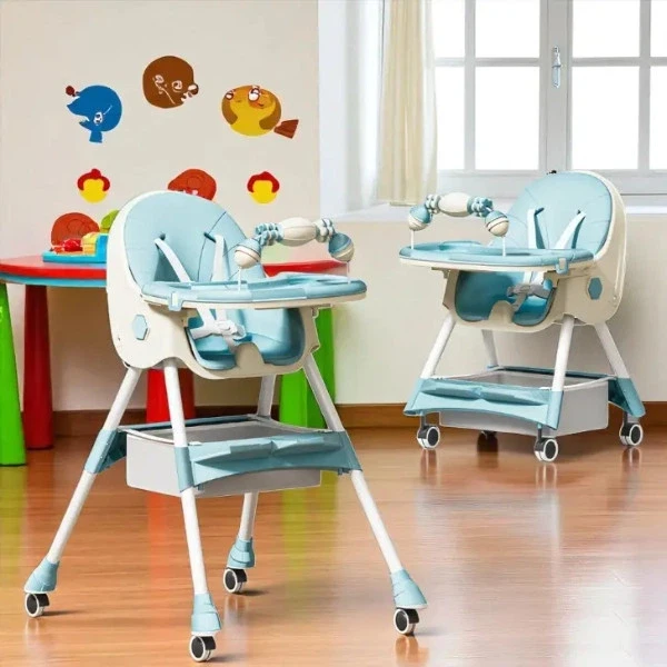 Стільчик-трансформер дитячий ігровий для годування 94x60x78 см Блакитний (4)