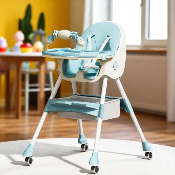 Стільчик-трансформер дитячий ігровий для годування 94x60x78 см Блакитний (4)