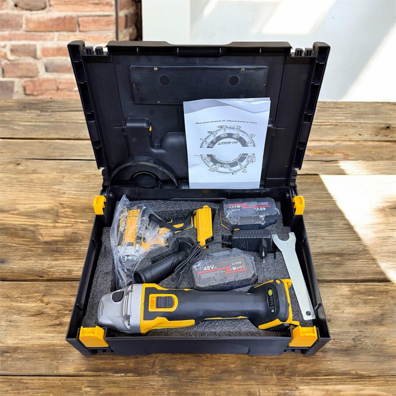 Набір 2в1 АКБ 48V Шурупокрут + Болгарка Jumpex жовтий X332 (3)