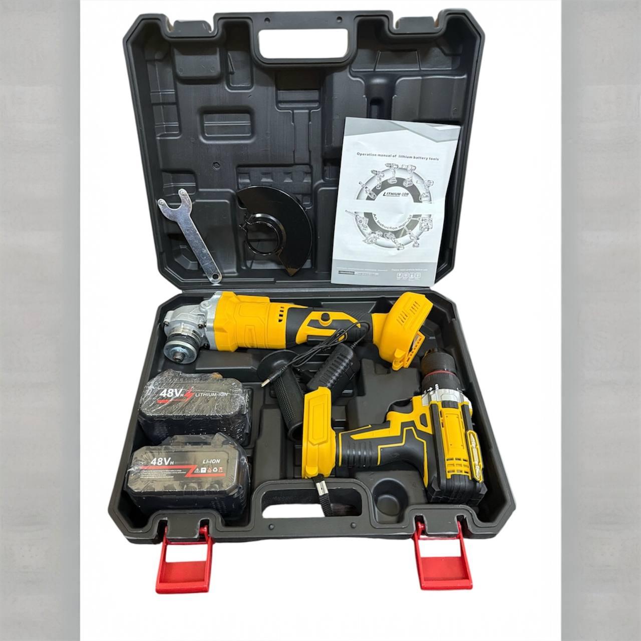 Набір 2в1 АКБ 48V Шурупокрут + Болгарка з екраном Jumpex жовта X330 (6)