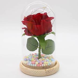 Троянда в колбі з LED-підсвіткою 15,5 см у подарунковій упаковці