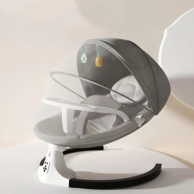 Електроколибель гойдалка дитяча з Bluetooth і з пультом керування електричні шезлонг-гойдалка (4)