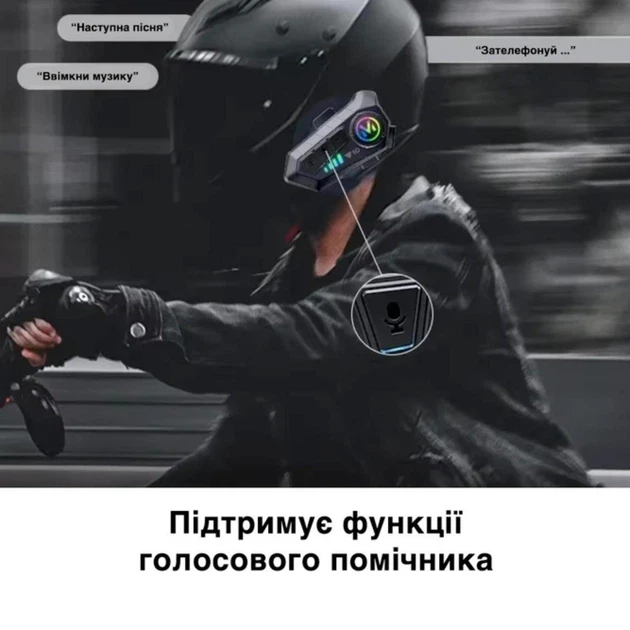 Бездротова мотогарнітура Y10 на шолом із м'яким мікрофоном і Bluetooth 5.3 (50)