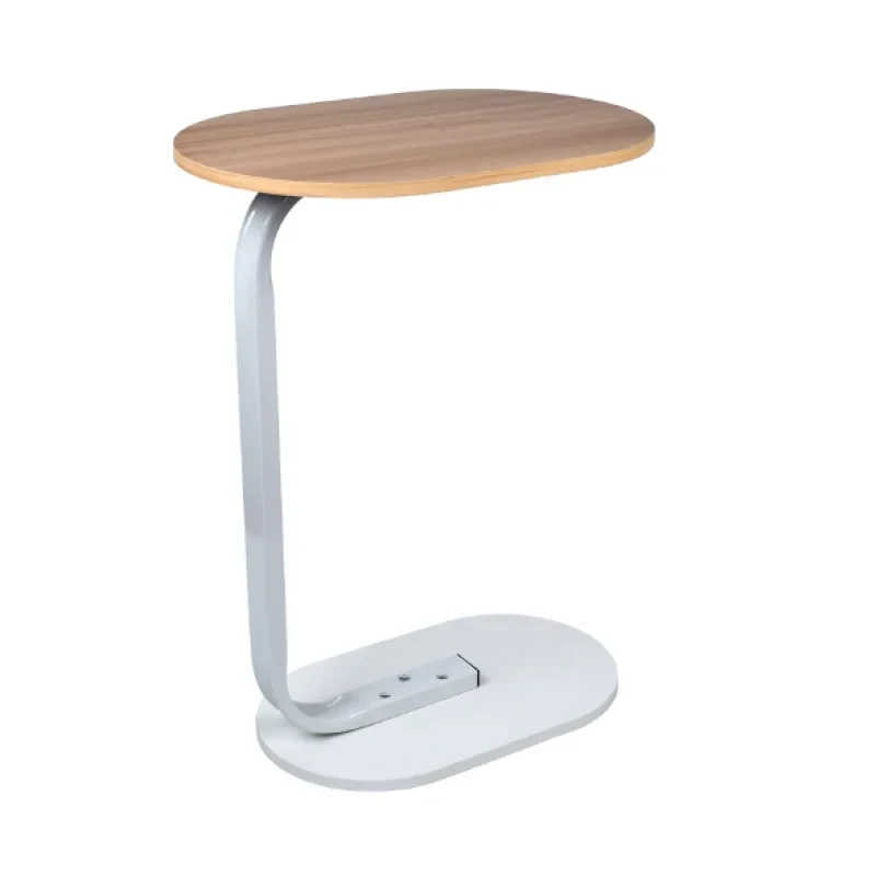 Надіваний овальний журнальний столик, приставний столик світле дерево (10)