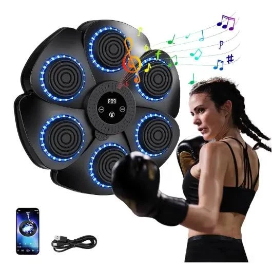 Панель для бокса музыкальная с шестью мишенями Тренажер для бокса с LED подсветкой Интеллектуальная боксерская панель (10)