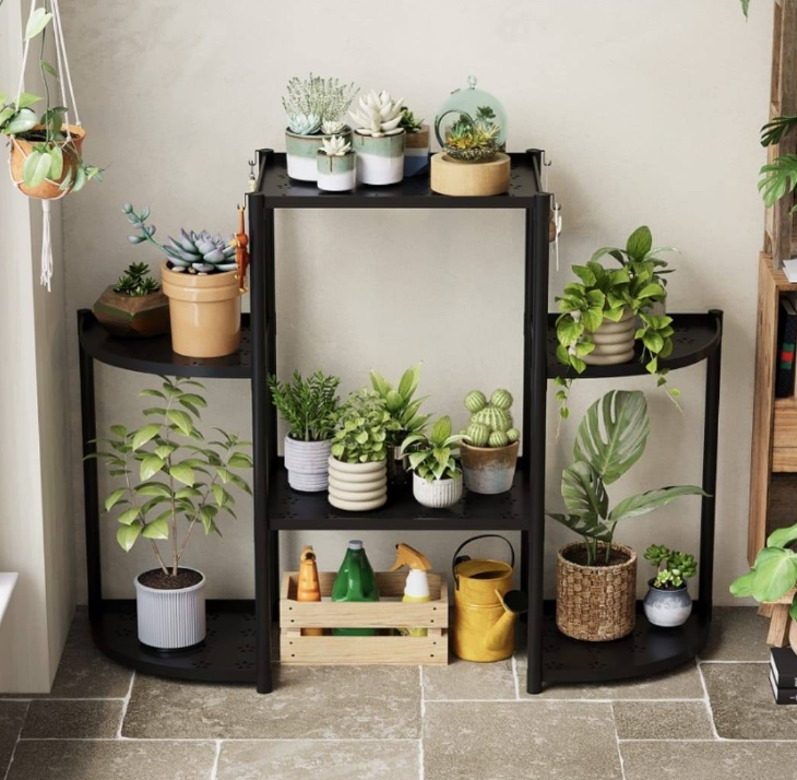 Підставка для квітів на 6 відділень чорна (10)