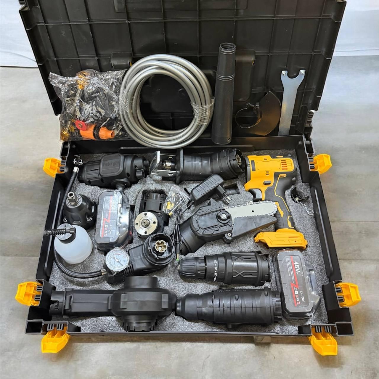 Набір акумуляторного інструменту 9 в 1 жовтий X-473 (2)