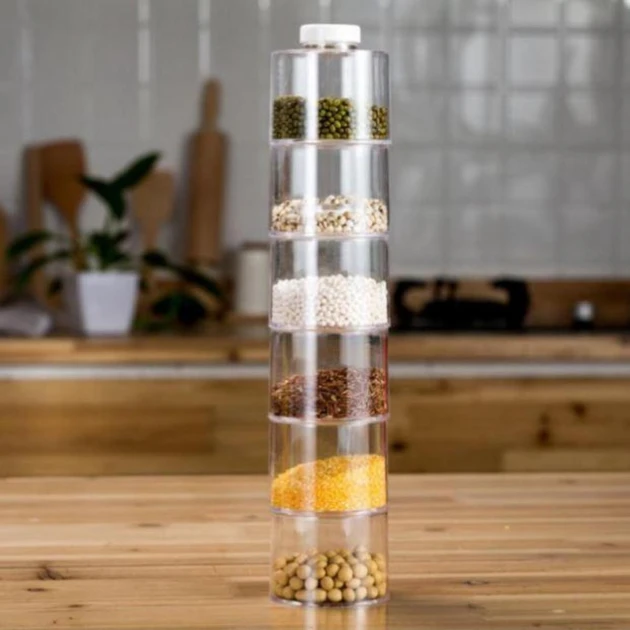 Набір ємностей для спецій 6 шт Spice Tower, органайзери для зберігання спецій