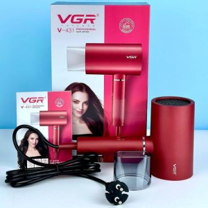 Фен профессиональный VGR V-431 красный, 2 уровня обдува, 2 уровня температуры, насадка-концентратор (20)