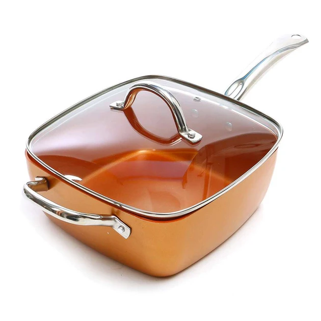 Універсальна сковорода 5в1 з фритюрницею Copper Cook Deep Square Pan (6)