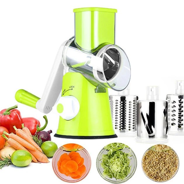 Овочерізка мультислайсер Tabletop Drum Grater Kitchen Master Терка для овочів і фруктів 3 насадки (30)(24)