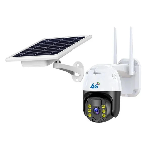 Уличная беспроводная поворотная WiFi Smart камера видеонаблюдения с солнечной батареей V380 3MP 4G с ночной съемкой (12)