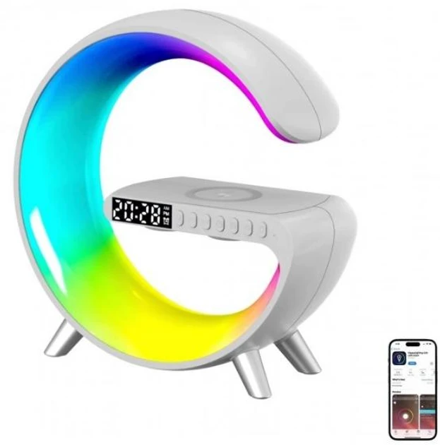Настільна смарт-лампа-нічник RGB G-Smart Light з бездротовою зарядкою і Bluetooth колонкою (30)