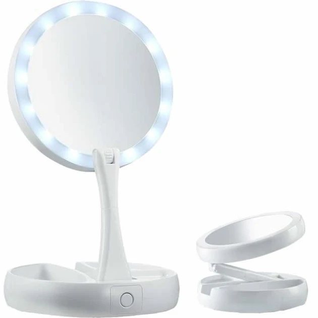 Косметичне настільне дзеркало для макіяжу з LED-підсвіткою My Foldaway Mirror (48)
