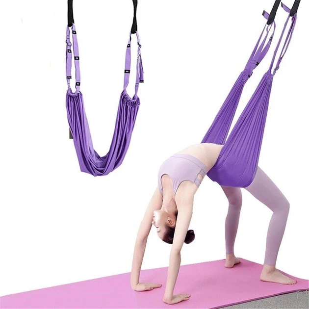 Гамак-резинка с ремнями для аэройоги Air Yoga Rope, подвесной регулируемый гамак для йоги и фитнеса (60)