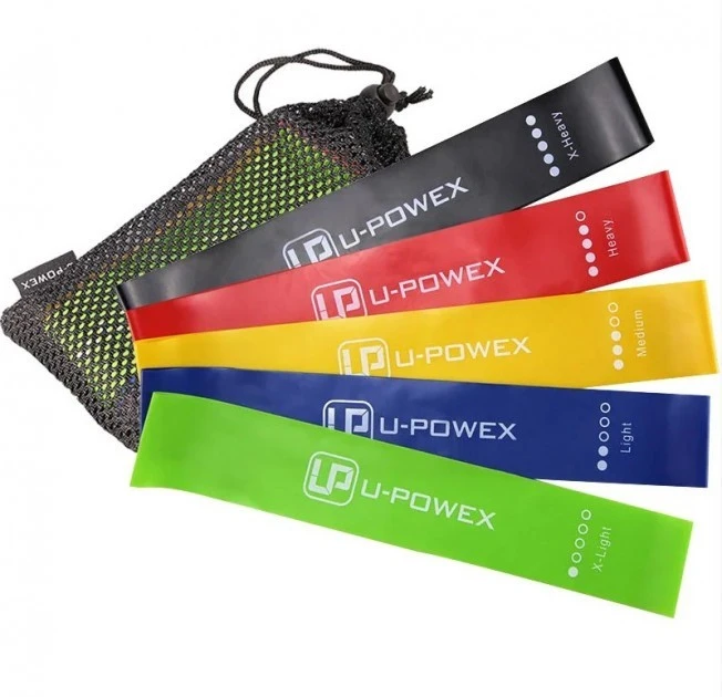 Фитнес-резинки U-powex 5шт в наборе + мешочек, фитнес ленты (200)