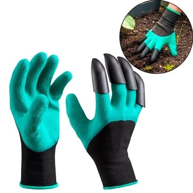Рукавиці для садівництва та городу з пазурами, гумові GARDEN GLOVE (200)