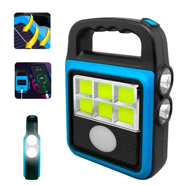 Ліхтар прожектор USB із сонячною панеллю та повербанком Solar LED light HS-8020 (60)
