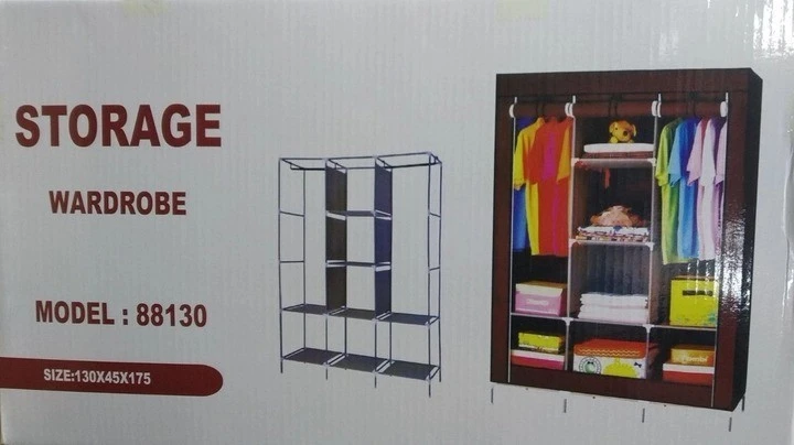 Тканевый складной шкаф-органайзер для одежды и обуви 175х130х45 см Storage Wardrobe 88130 (6)