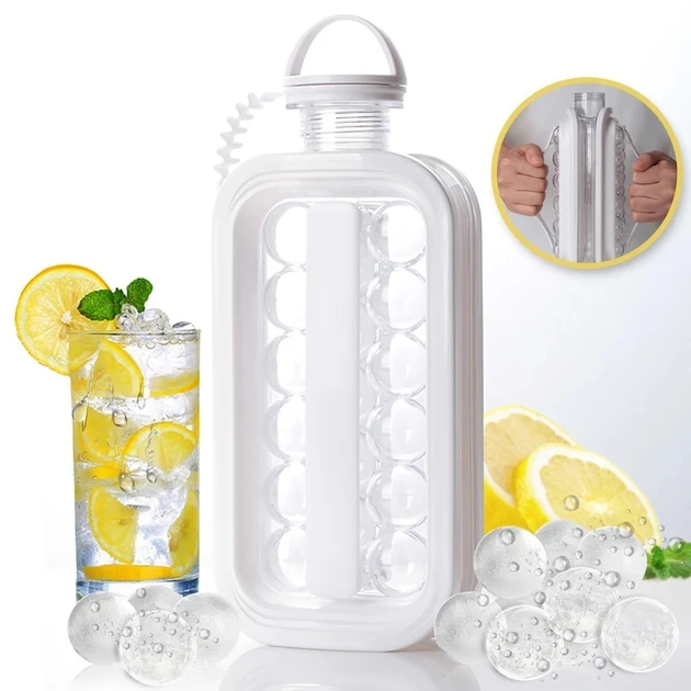 Портативна силіконова форма для льоду пляшка 2 в 1 ICE CUBE TRAY (40)
