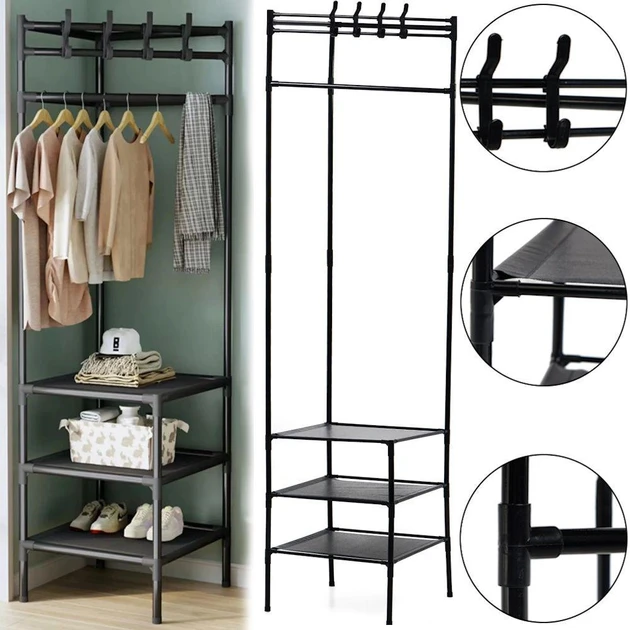 Угловая вешалка для одежды и обуви Corner Coat Rack Multifunctional YH6606 (20)