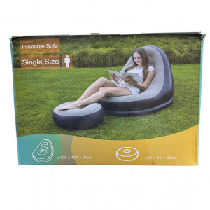 Надувное кресло с пуфом для отдыха Inflatable sofa (12)