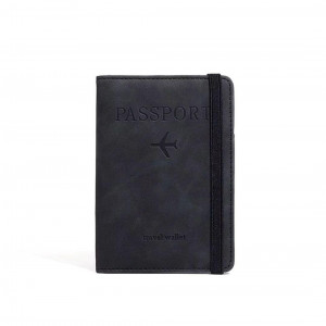 Обложка на паспорт черная travel wallet (200)