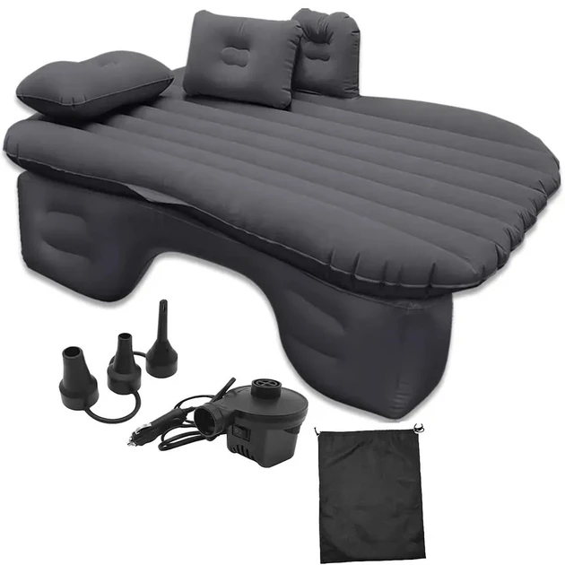 Матрац надувний автомобільний у багажник і на заднє сидіння 130х80 см з подушками та насосом ліжко для автобежевий, чорний (10) Матрац надувний автомобільний у багажник і на заднє сидіння 130х80 см з подушками та насосом ліжко для автобежевий, чорний (10)