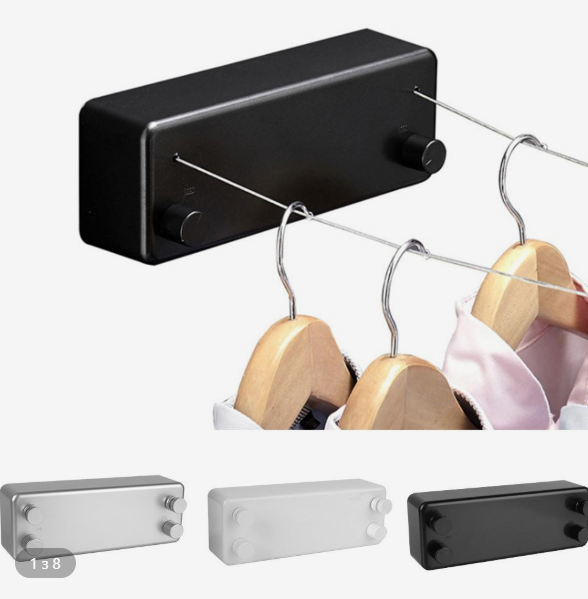 Висувна мотузка для білизни, Двошарова Розтяжна Близняна мотузка чорна, біла (20) Висувна мотузка для білизни, Двошарова Розтяжна Близняна мотузка чорна, біла (20)