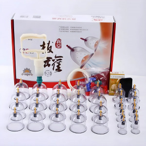 Набір вакуумних масажних банок JINKANG з насосом-вакууматором 32 банок (20) Набір вакуумних масажних банок JINKANG з насосом-вакууматором 32 банок (20)