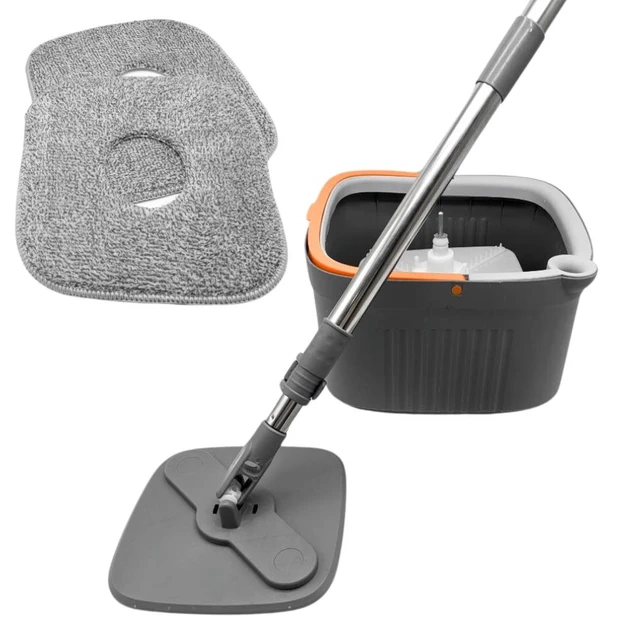 Швабра з відром центрифугою квадратна на 6 л телескопічна швабра зі смужками та віджиманням (20) Швабра з відром центрифугою квадратна на 6 л телескопічна швабра зі смужками та віджиманням (20)