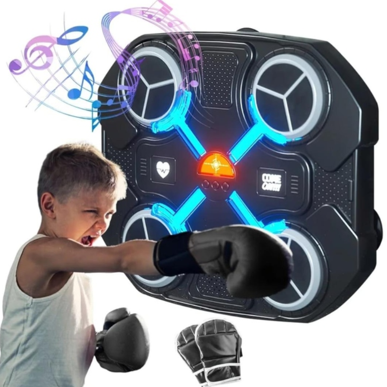 Настенный боксерский Тренажер Bluetooth 4 секции, интерактивная музыкальная мишень для бокса (24)
