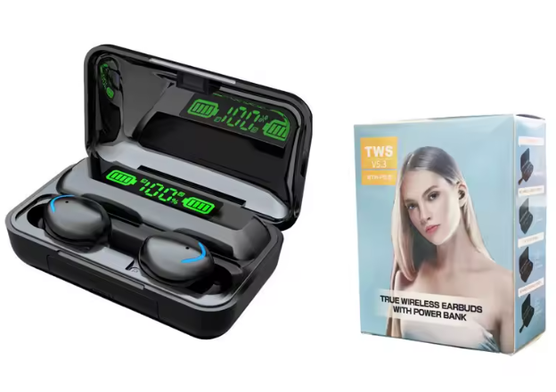 Бездротові навушники True Wireless TWS F9-5, під'єднання через Bluetooth, з дисплеєм (100)