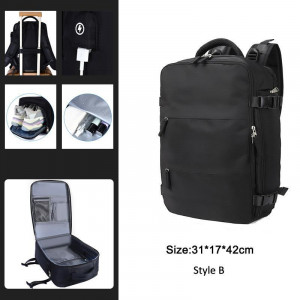 Расширяемый Рюкзак для ноутбука, деловая дорожная сумка с USB-зарядкой, Большой багажный рюкзак (60)