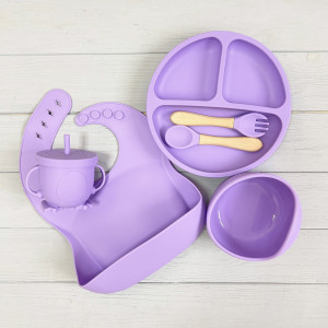 Набор детской посуды из 6 предметов фиолетовый (50)