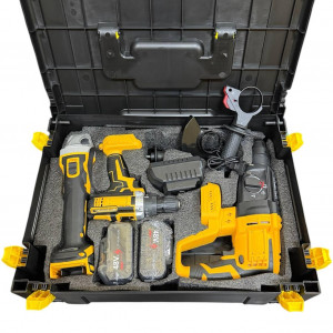 Набір інструментів Jumpex 3 в 1 болгарка, перфоратор, шурупокрут X-335 жовтий (2)