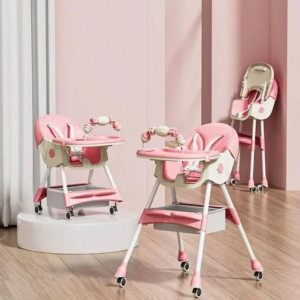 Стільчик-трансформер дитячий ігровий для годування 94x60x78 см Рожевий (4)