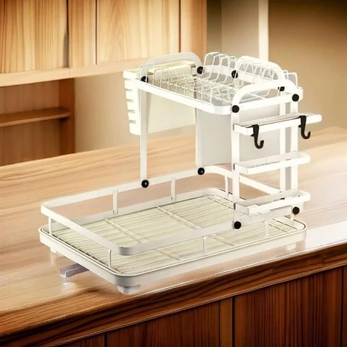 Двоярусне сушіння для посуду 42х33х30 см із відливом