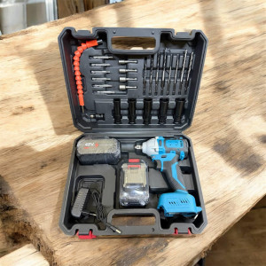 Гайковерт акумуляторний безщітковий + 2 АКБ з набором інструментів X-674 (5)