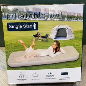 Надувний матрац для кемпінгу на 2 особи 190*135*36 см. сірий (6)