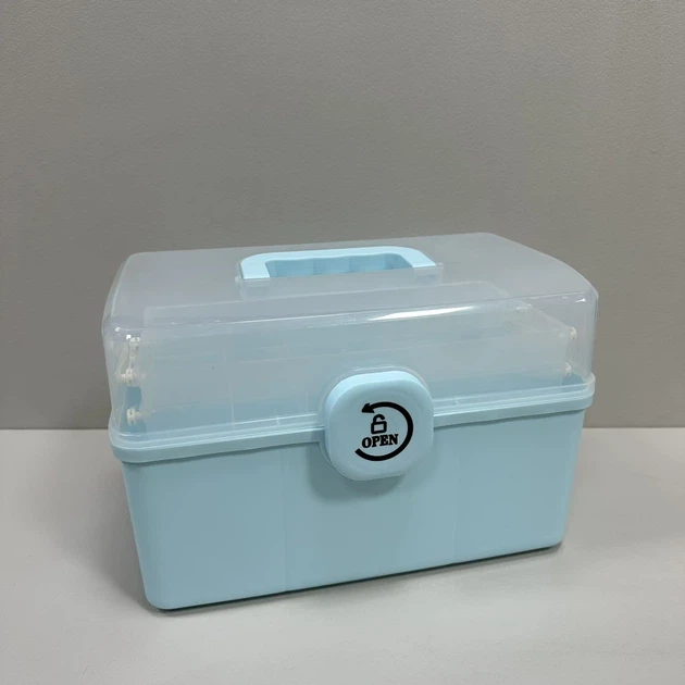 Органайзер-аптечка для ліків пластиковий 3067-3 37*23*26 блакитна X-543 (6)